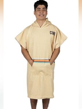 COR Surf Poncho Changing Towel Robe with Hood and Front Pocket Large Retro Sand